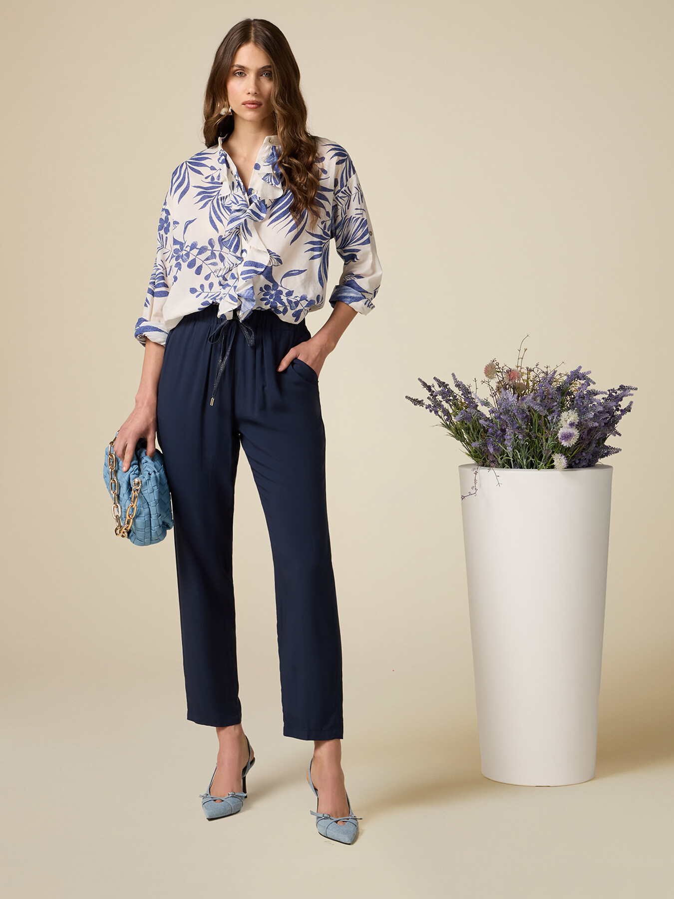 Pantalon jogger en viscose image number 0