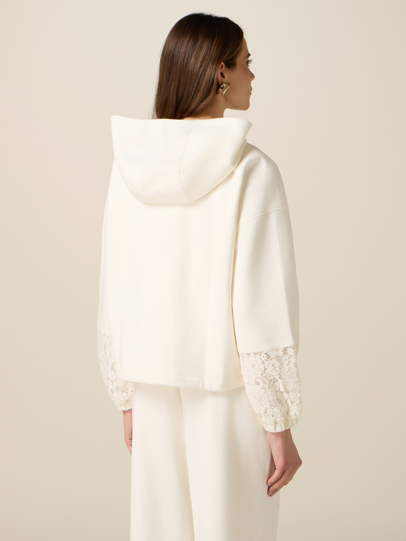 Sweatshirt with lace inserts image number 1