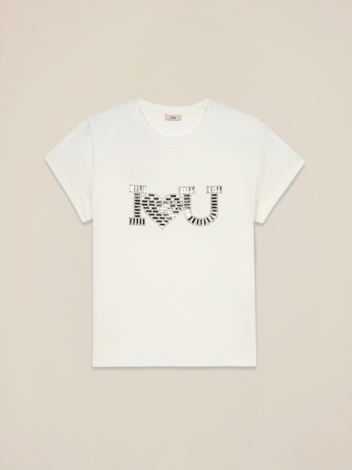 Jersey T-shirt with jewel appliqu&eacute; image number 4