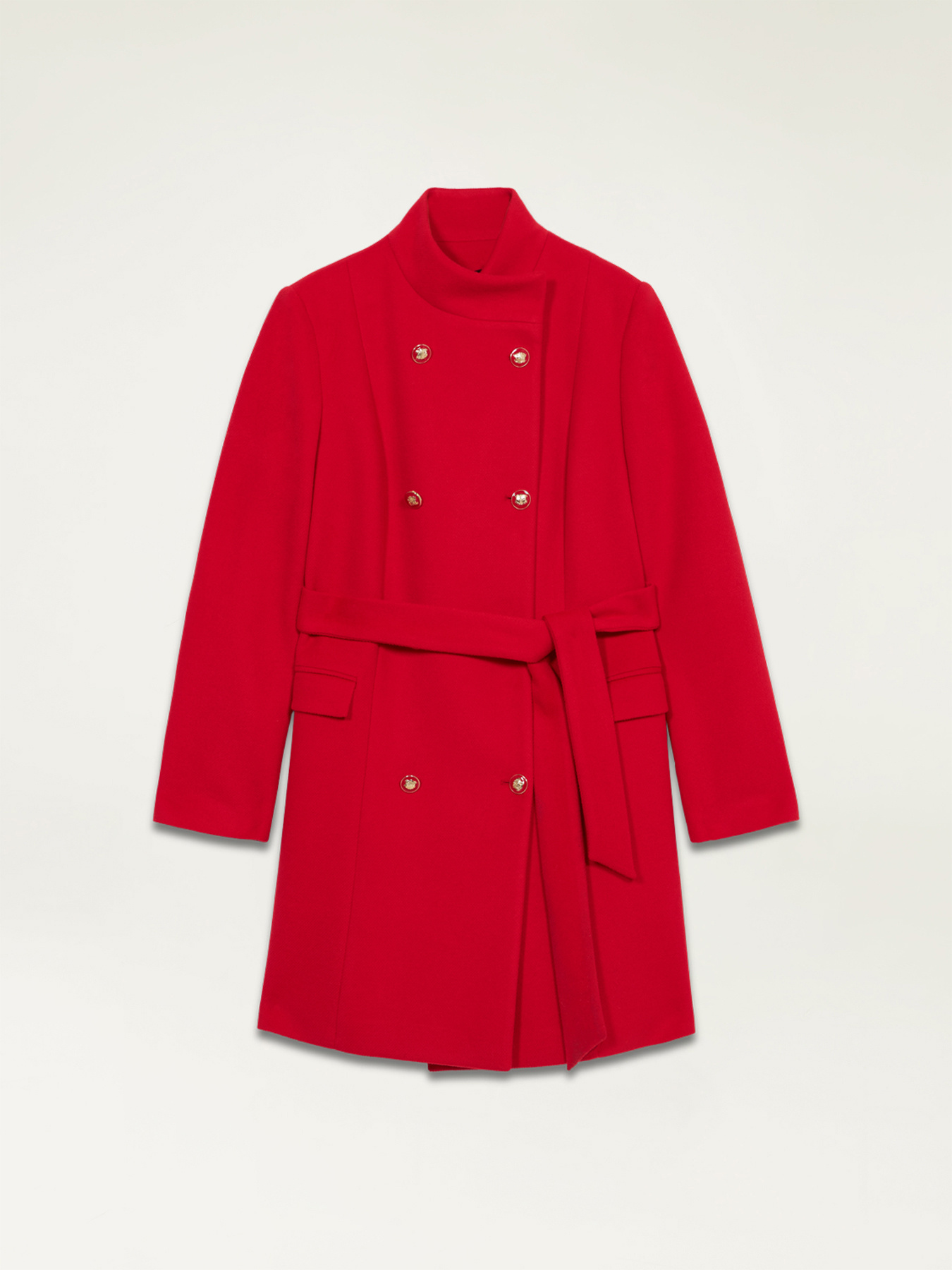 Double-breasted coat with belt image number 3