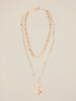 Double strand necklace with crystals and pendant image number 1