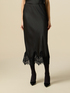 Satin skirt with lace image number 3