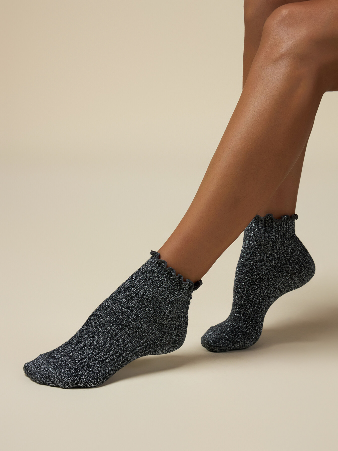 Lurex ankle socks image number 0