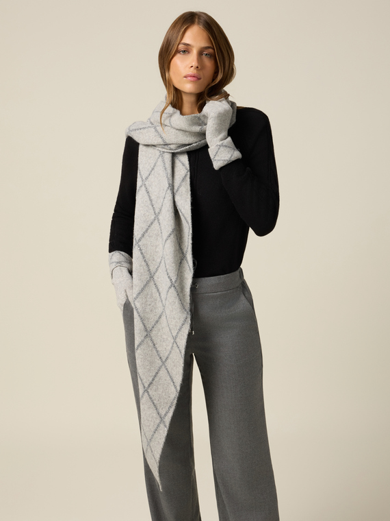 Schal mit Lurex-Stickerei