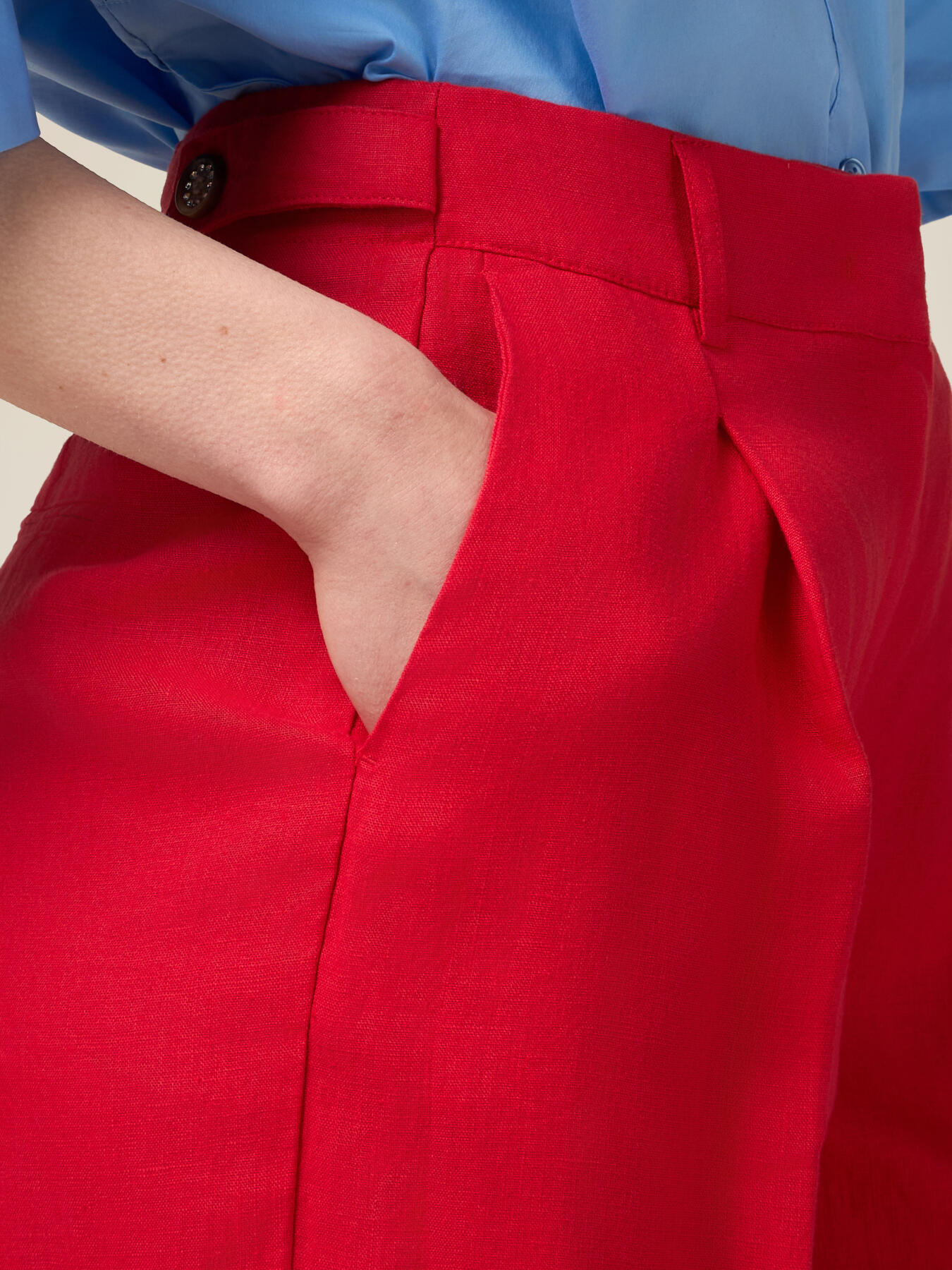 Pantalon palazzo 100% lin image number 2