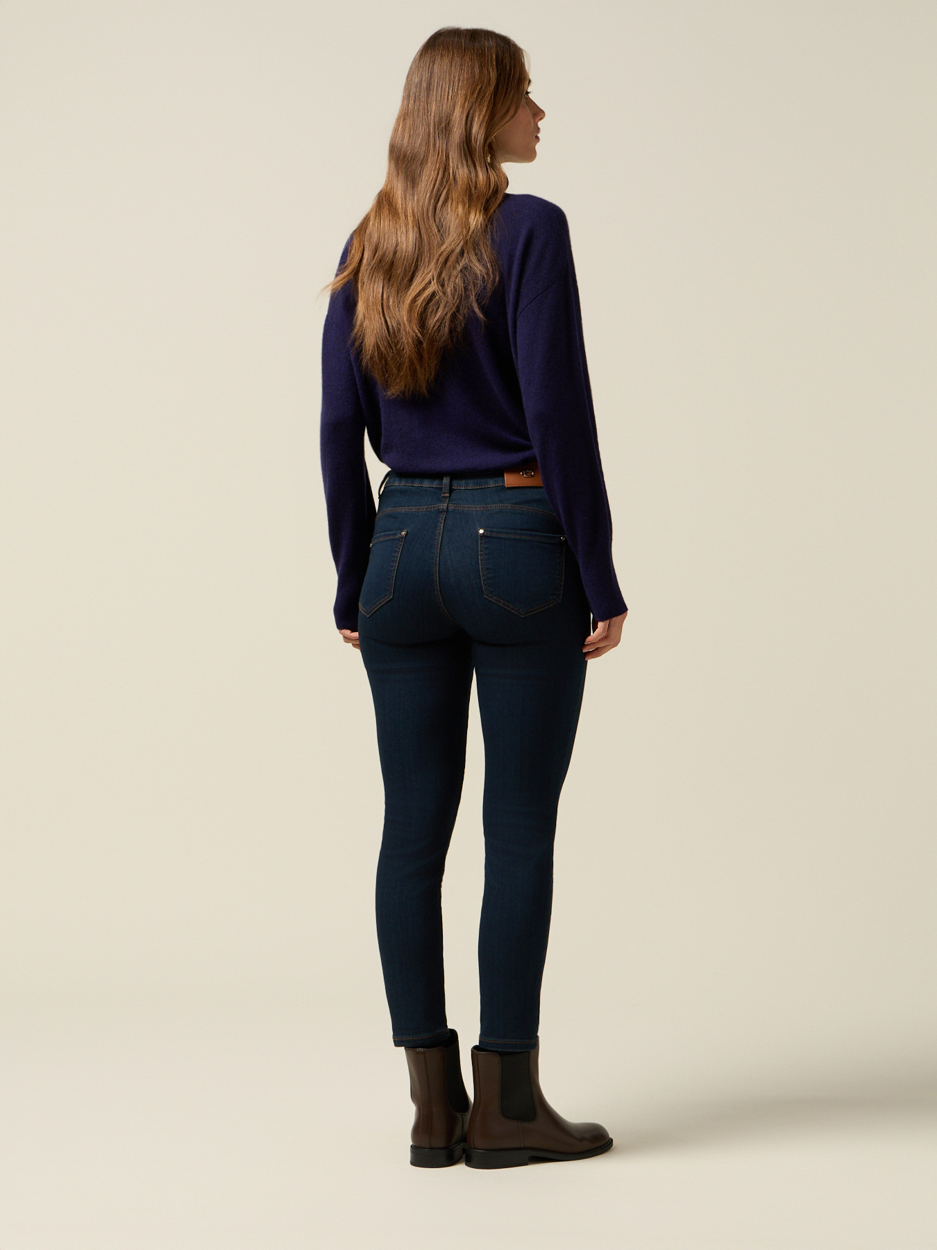 Skinny jeans in denim with buckle detail image number 1