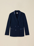 Double-breasted blazer with covered buttons image number 3