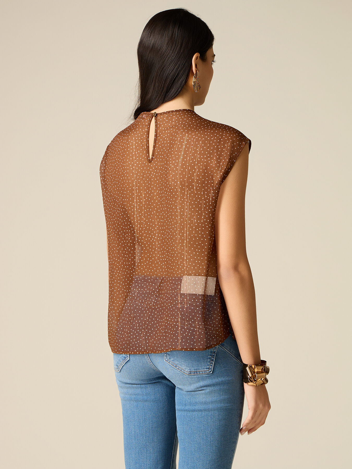 Patterned cr&ecirc;pe blouse image number 1