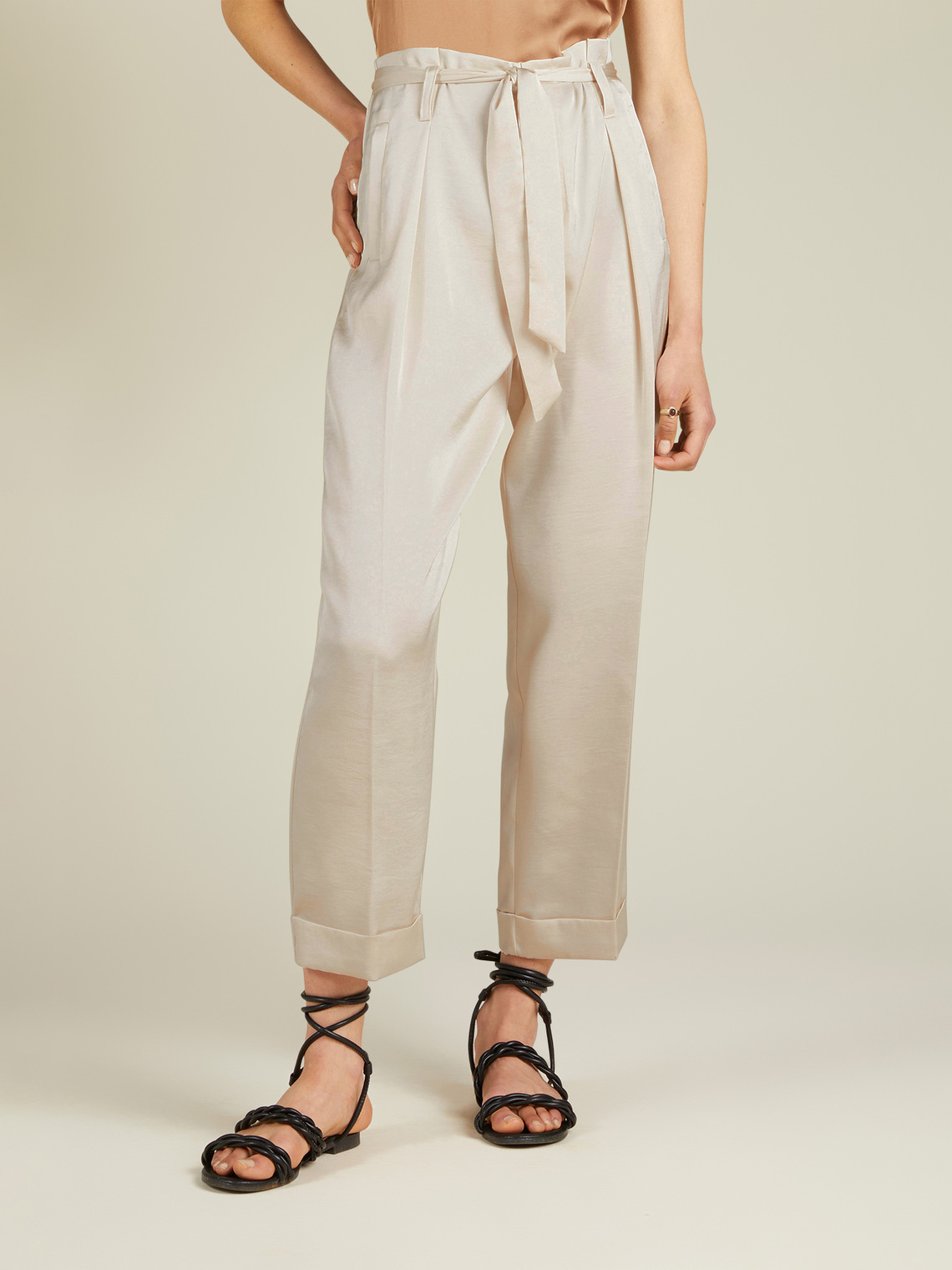 Pantaloni fit jogger in raso di poliestere dall'effetto mosso - Oltre.com
