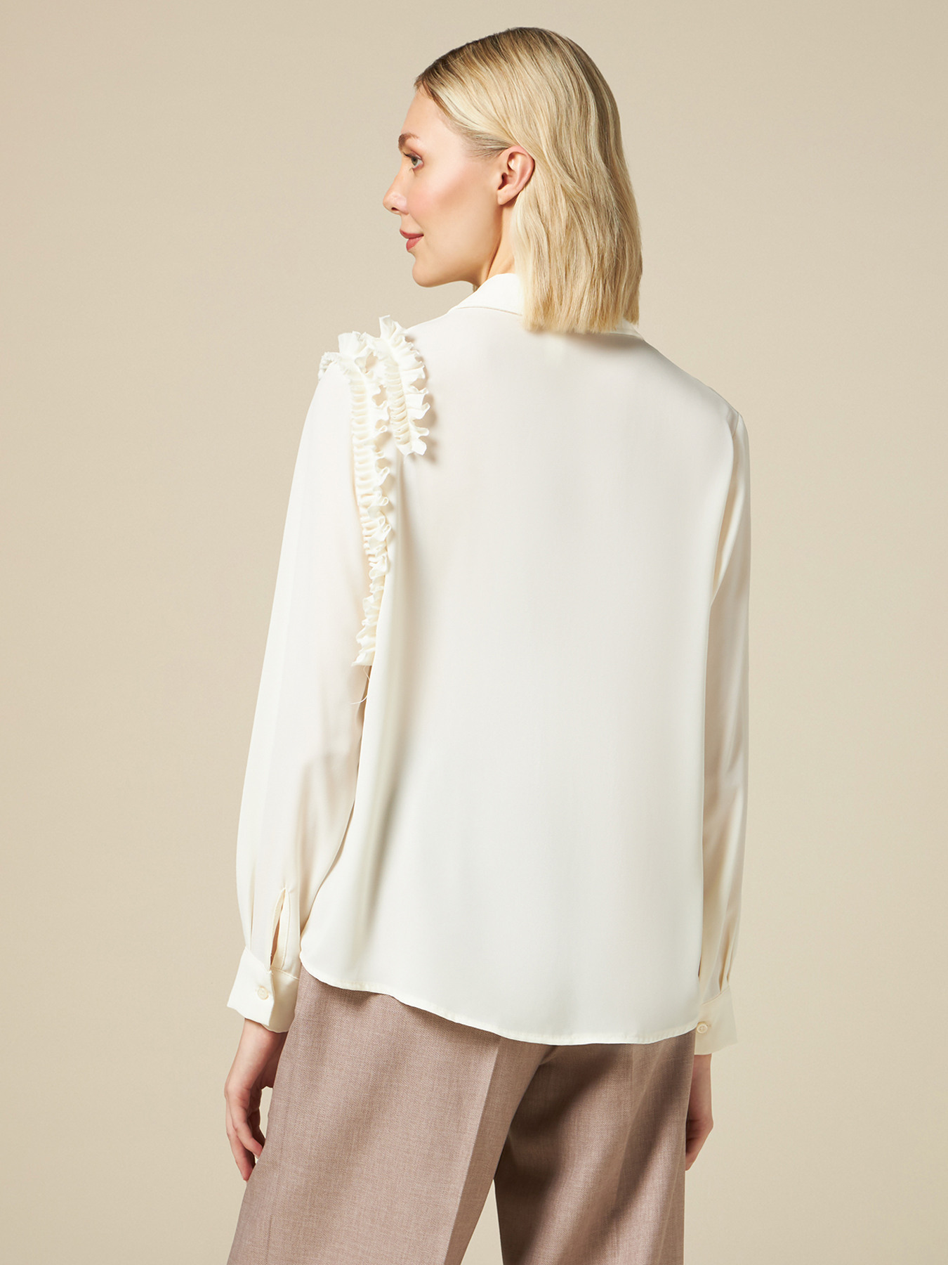 Camisa de georgette con rouches image number 1