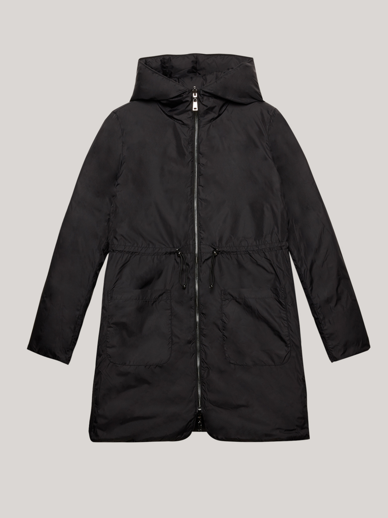 Piumino midi con inserti in finta pelliccia image number 4