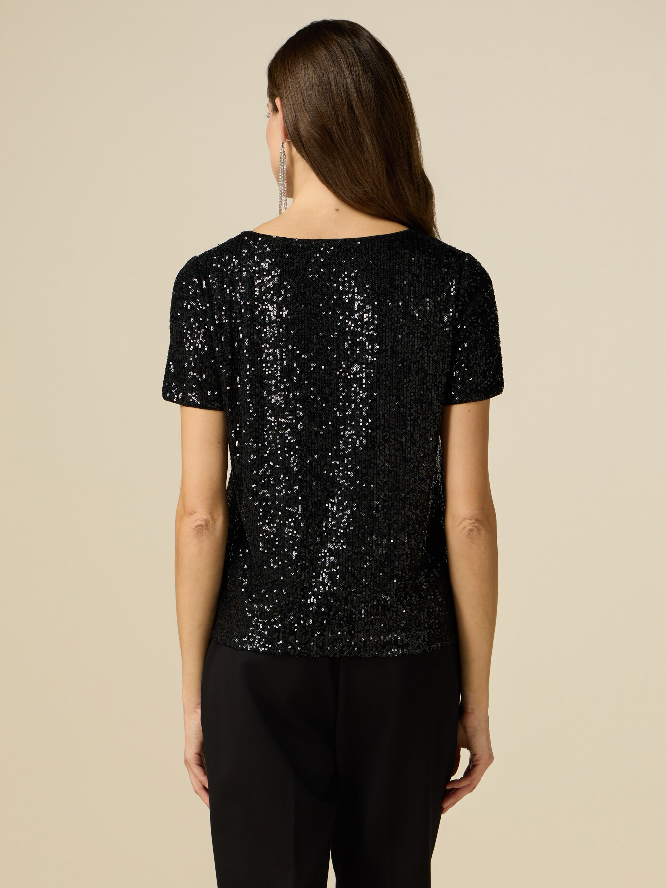 Blouse &agrave; manches courtes &agrave; paillettes image number 1