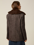 Manteau court en laine m&eacute;lang&eacute;e avec col amovible image number 1