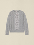Pullover aus Kaschmirmischung mit Spitzeneinsatz image number 3