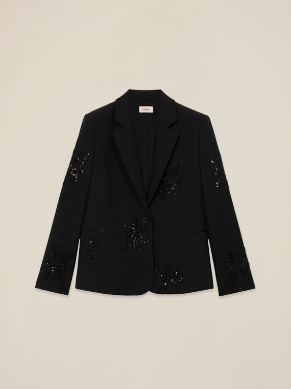 Blazer with sequin embroidery