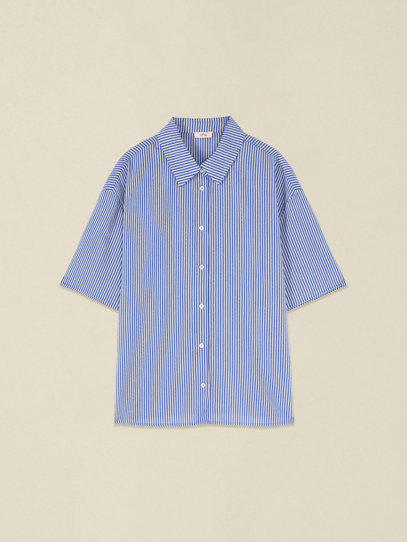 Chemise manches courtes &agrave; rayures
