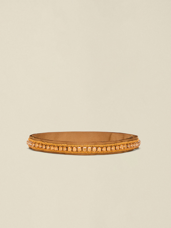 Ceinture en gros-grain avec chatons