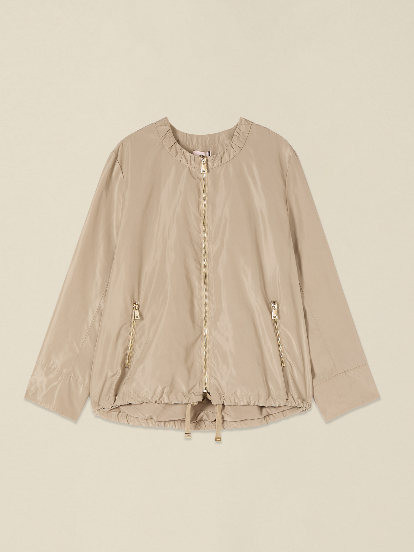 Nylon jacket with gathered collar image number 3