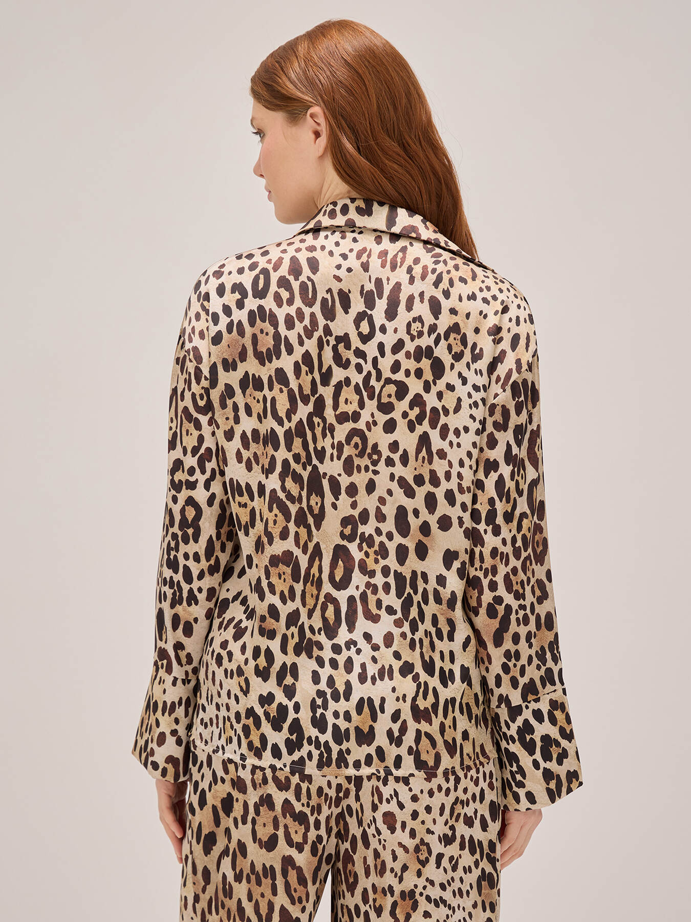 Camicia animalier in raso image number 1