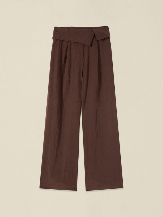Palazzo pants with folded waistband