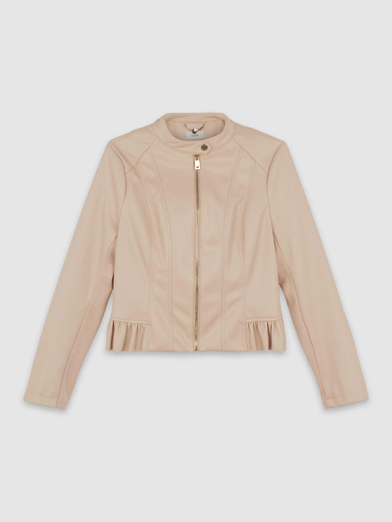 Jacke in Lederoptik mit Volant image number 3