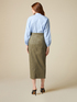 Crinkled fabric midi pencil skirt image number 1