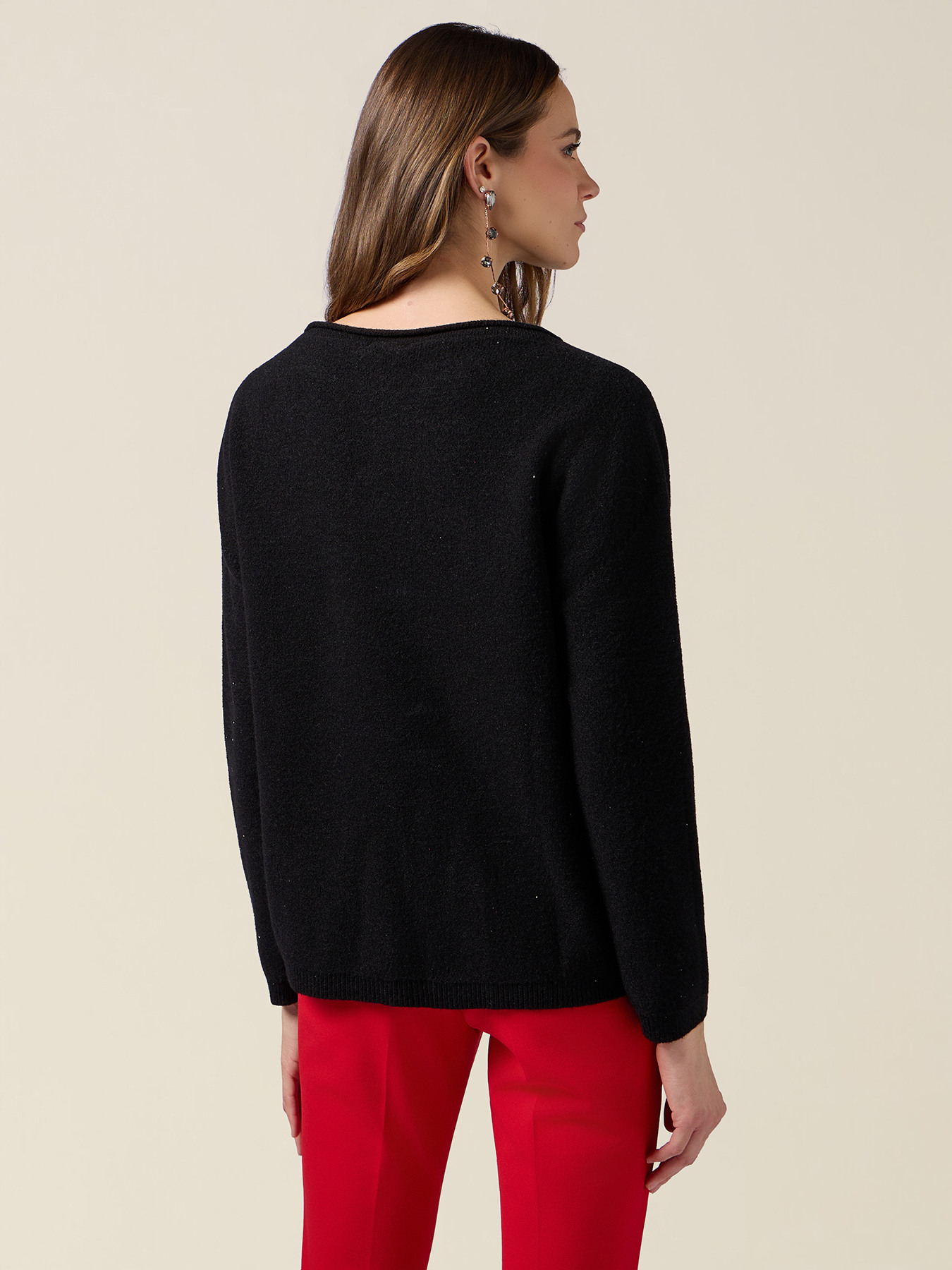 Sweater with micro sequins image number 1