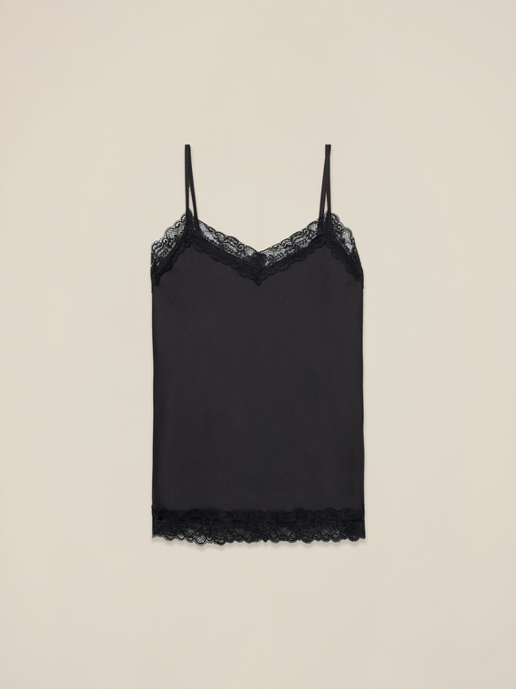 Top lingerie in raso e pizzo