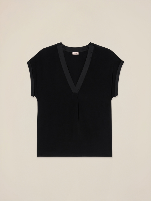 Chemisier col en V en viscose