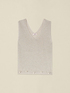 Top din tricotaj lurex cu broderie cu pietre prețioase image number 3