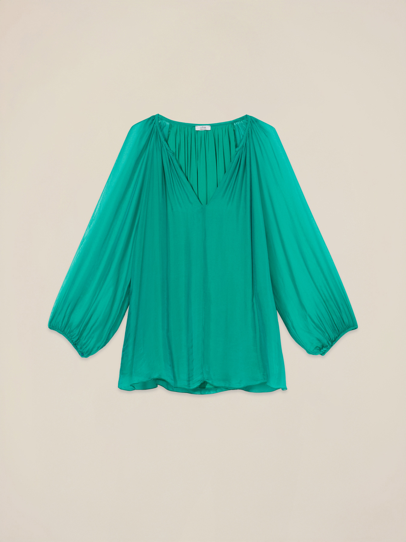 Blusa fluida mezcla de seda image number 3