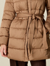 Mid-length puffer jacket with belt and hood image number 2