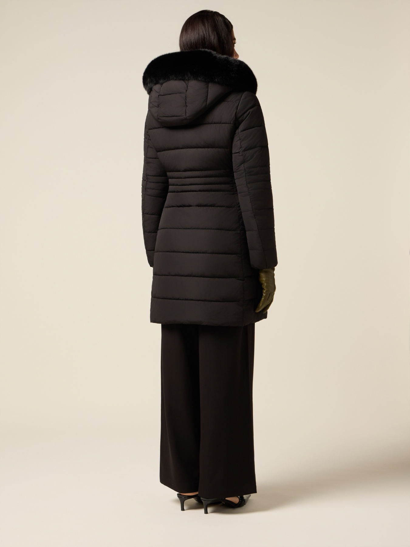 Midi down jacket with hood image number 1