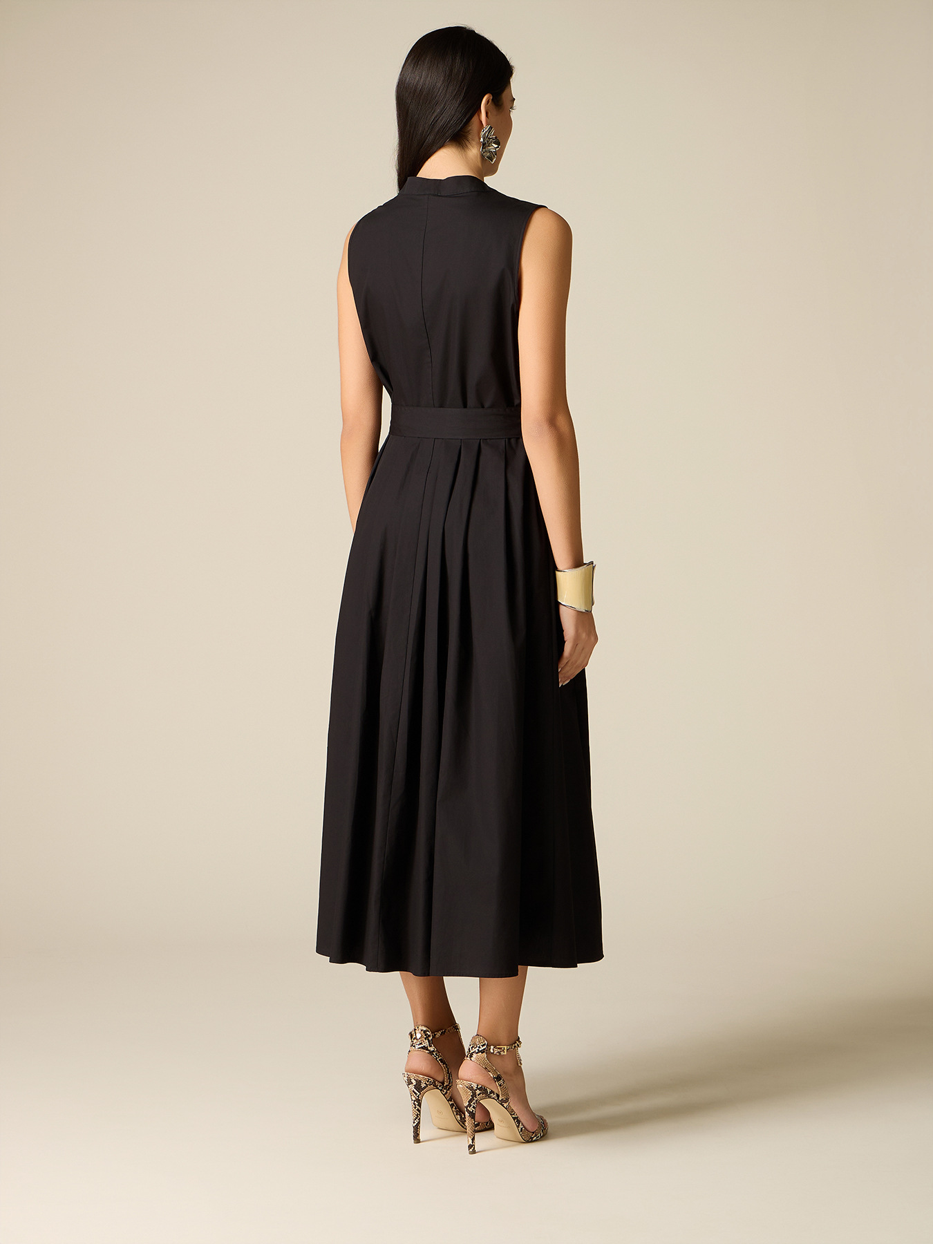 Flare dress in cotton poplin image number 1