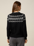 Mixed wool jacquard sweater with appliqu&eacute;s image number 1
