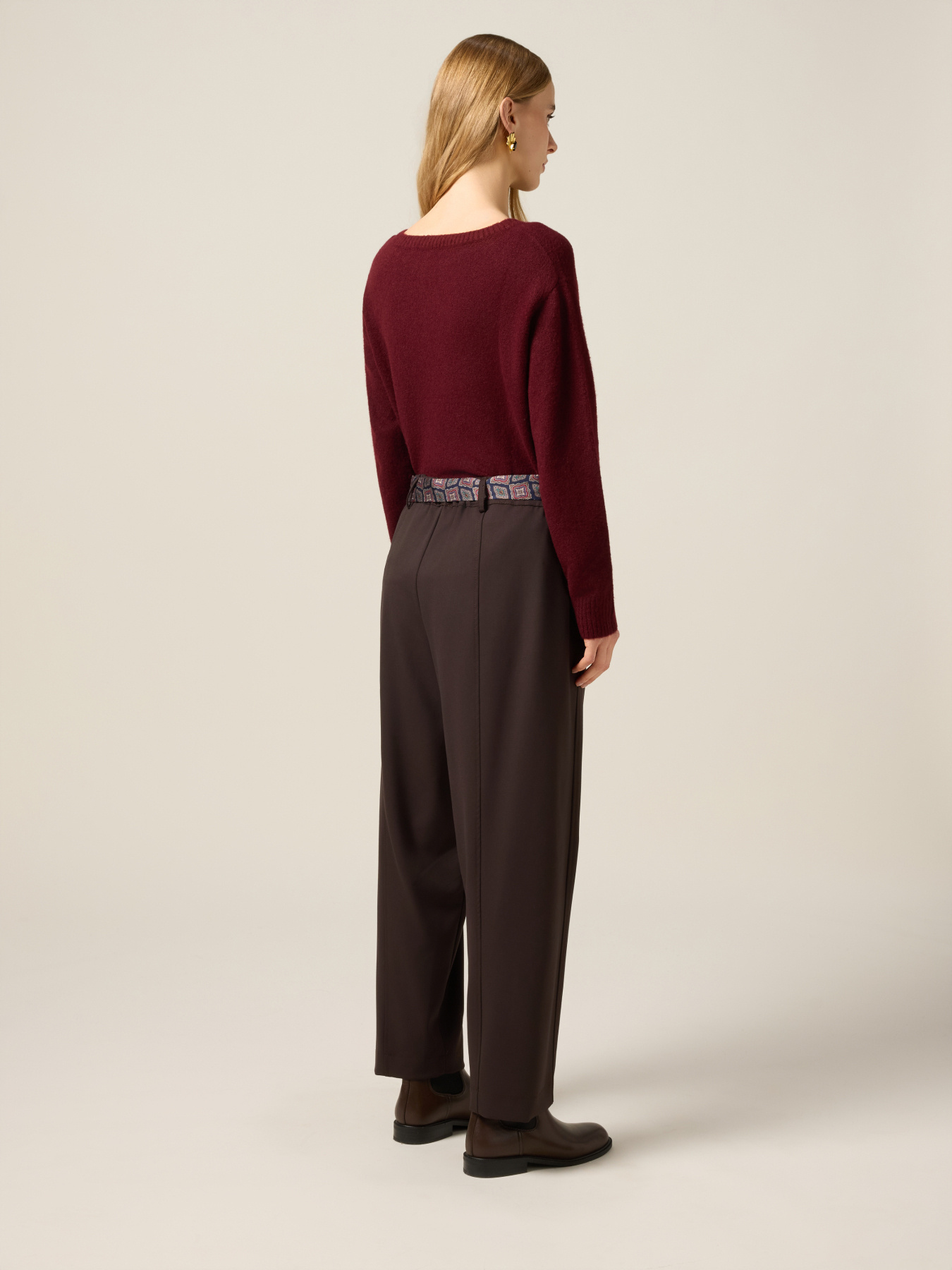 Pantalon avec ceinture &agrave; nouer image number 1