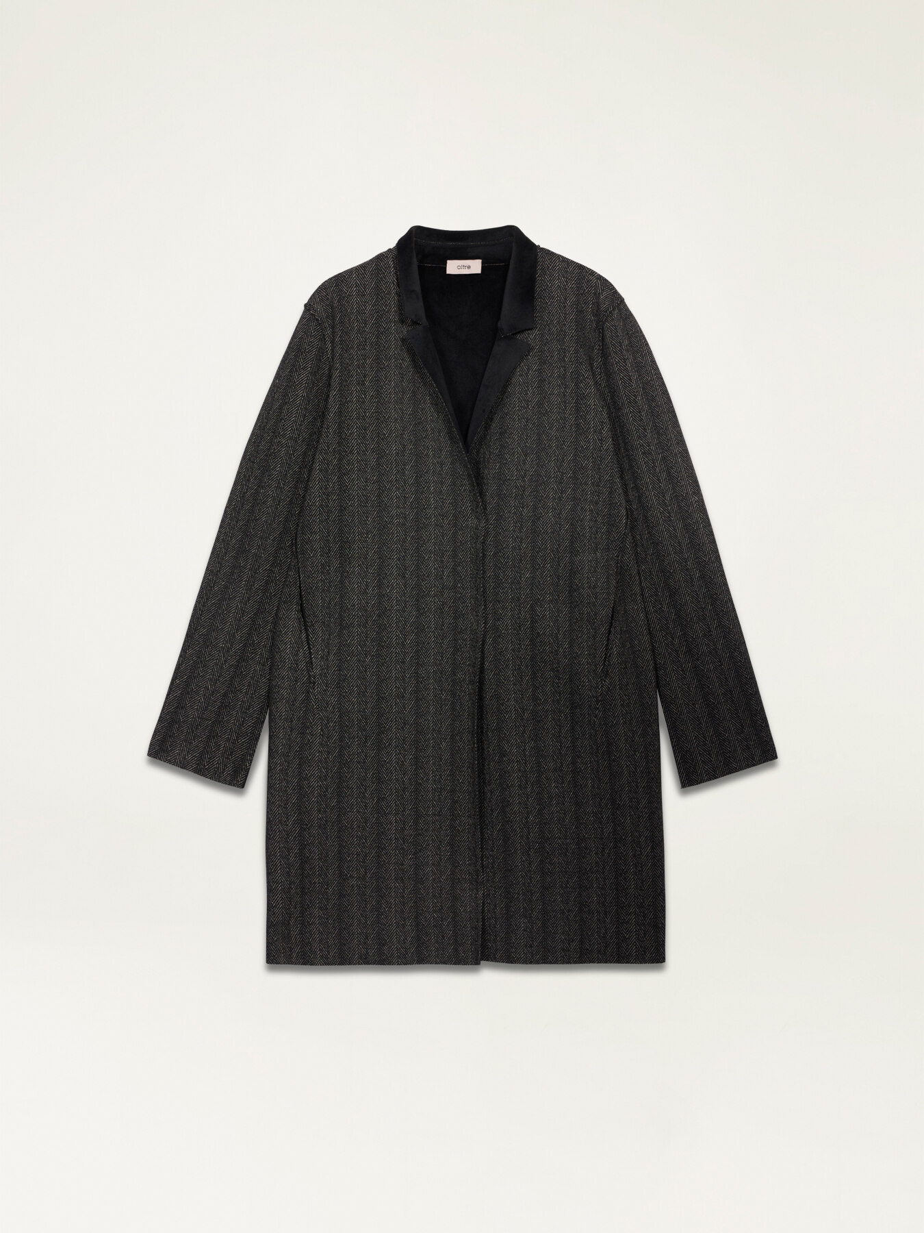 Double fabric mid-length coat image number 4