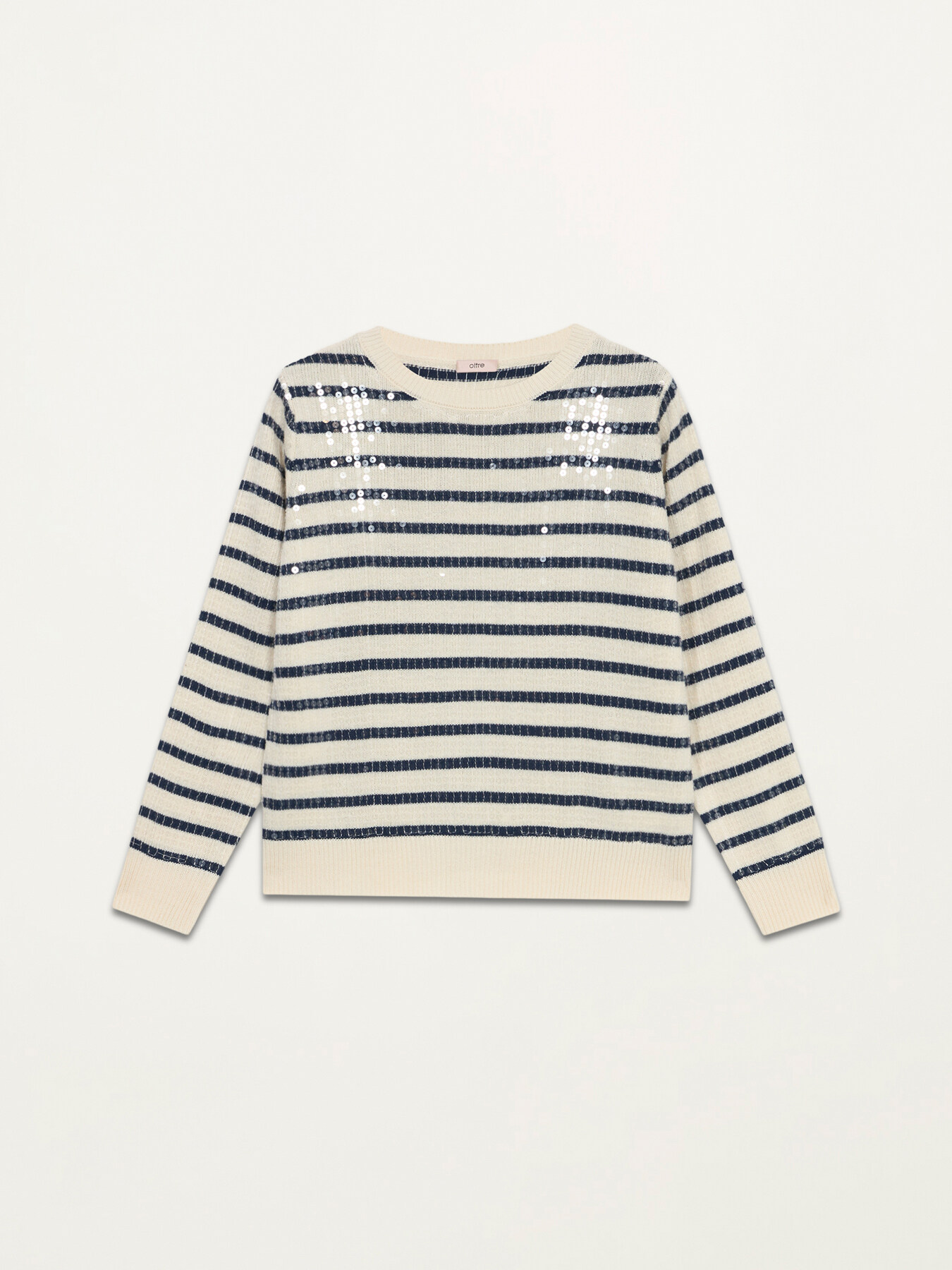 Gestreifter Pullover mit Pailletten image number 3