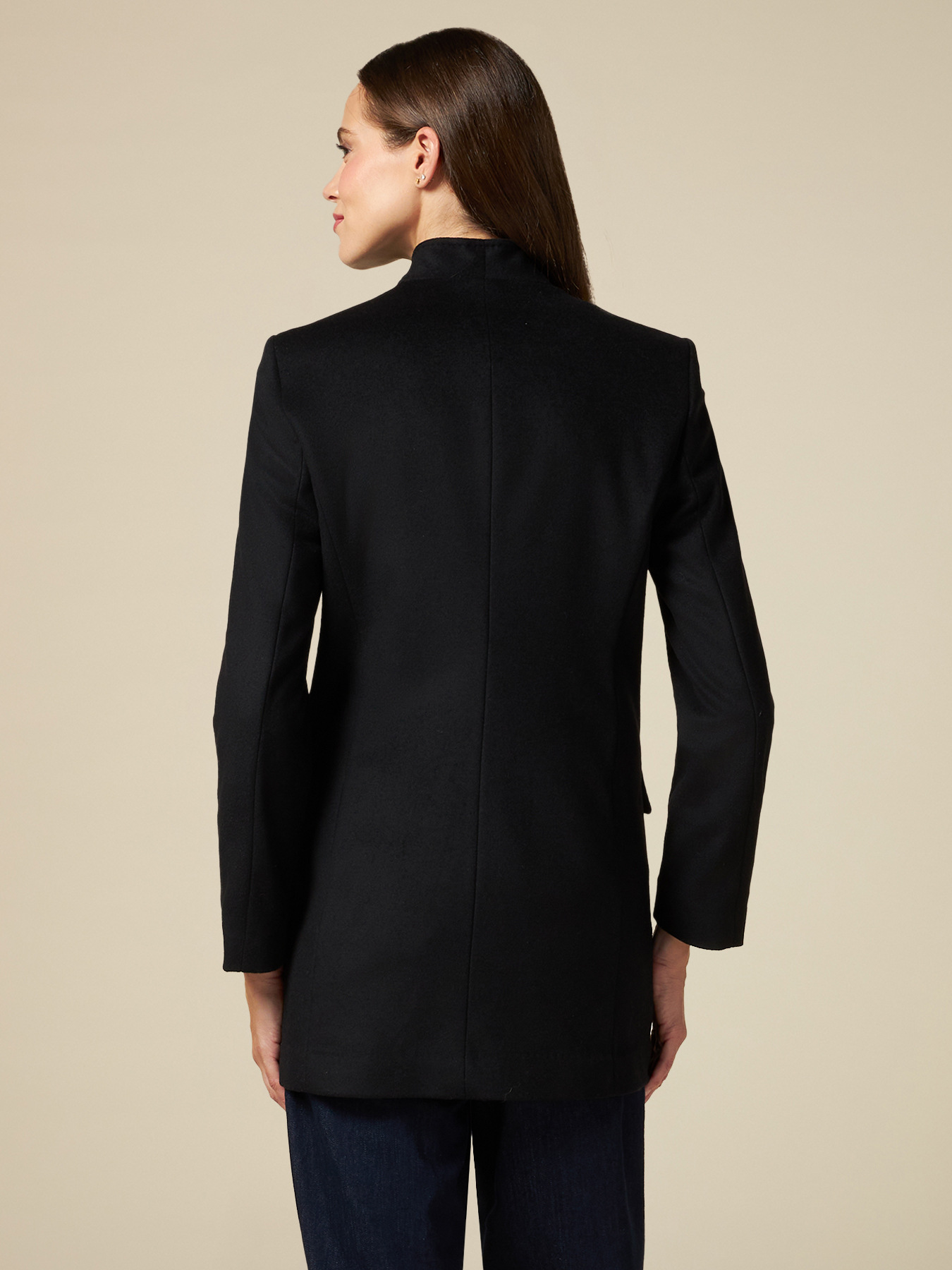 Manteau court en laine m&eacute;lang&eacute;e image number 1