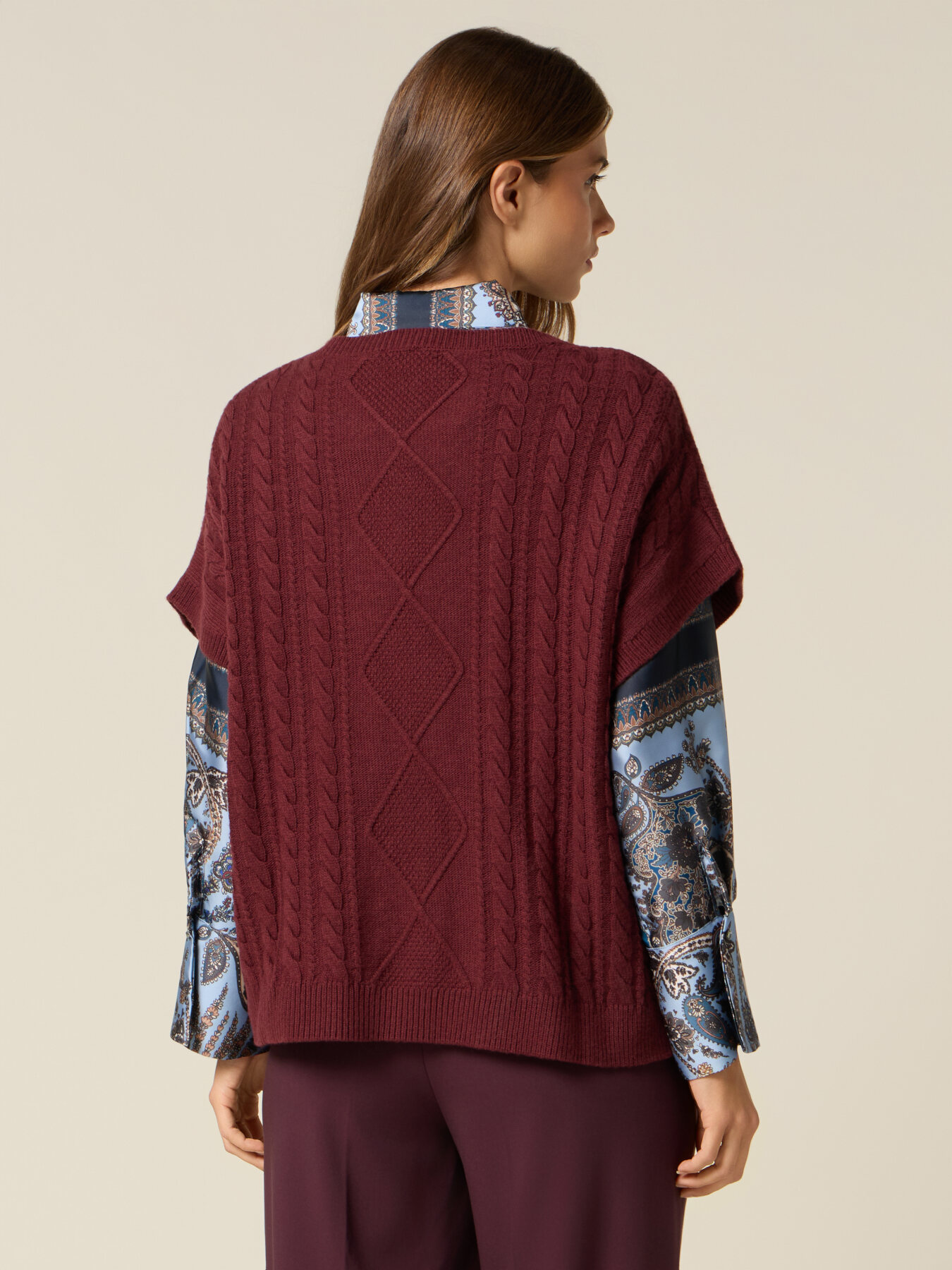 Maglia misto cashmere maniche corte con castoni image number 1