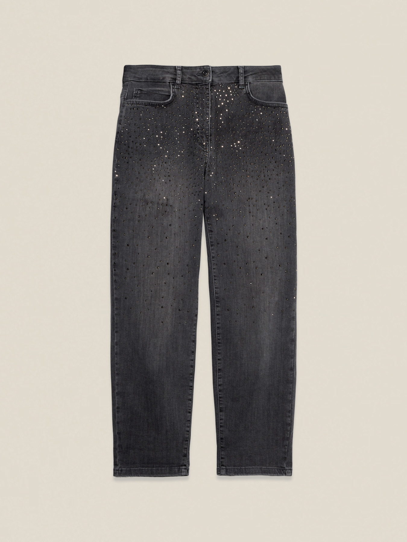 Regular jeans with rhinestone applications image number 4