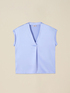 Zweistoff-T-Shirt mit V-Ausschnitt image number 3