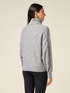 Mixed wool turtleneck with diamond knit pattern image number 1