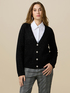 Cardigan din amestec de lurex și l&acirc;nă cu nasturi bijuterie image number 0