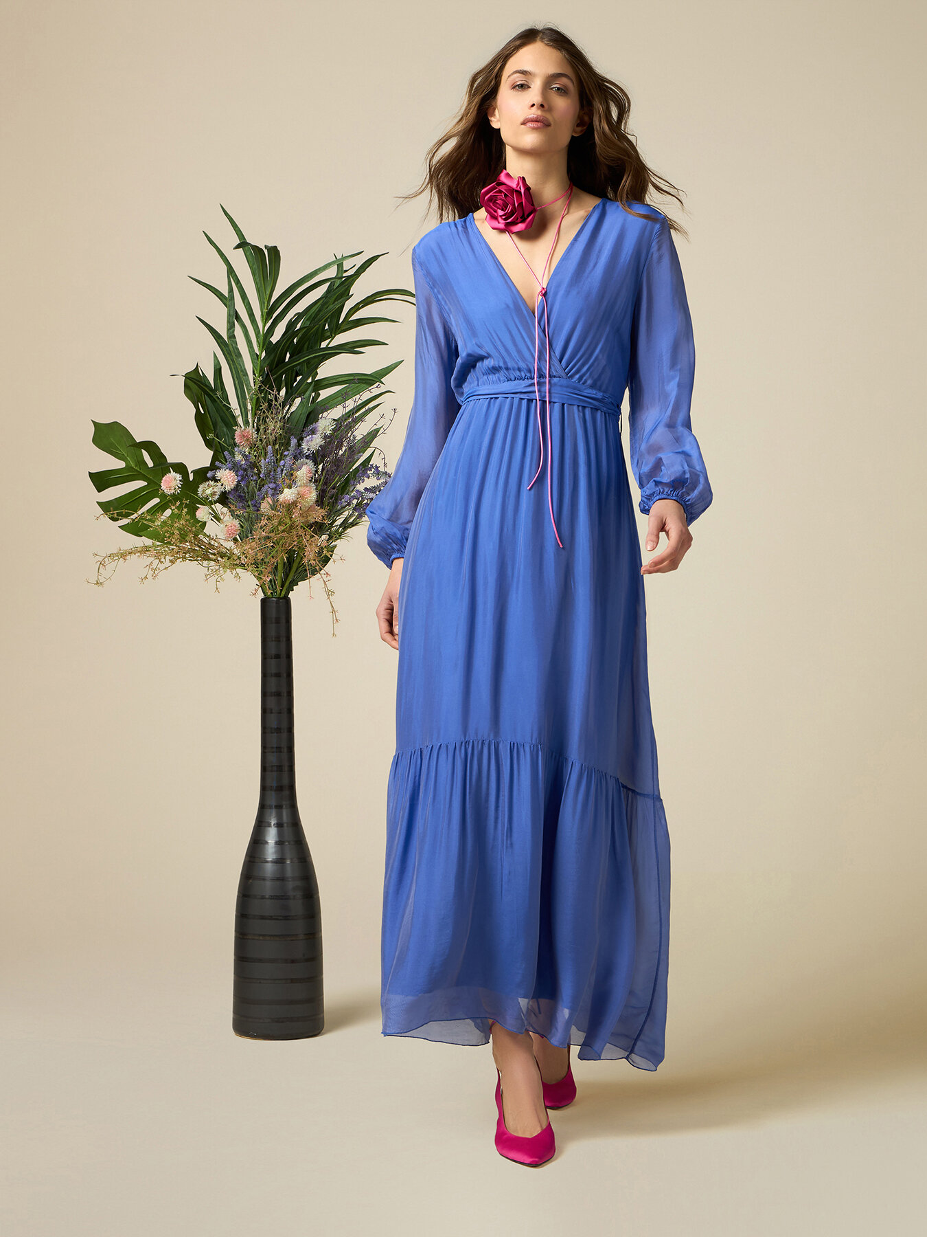 Langes Kleid aus Seidengemisch image number 3