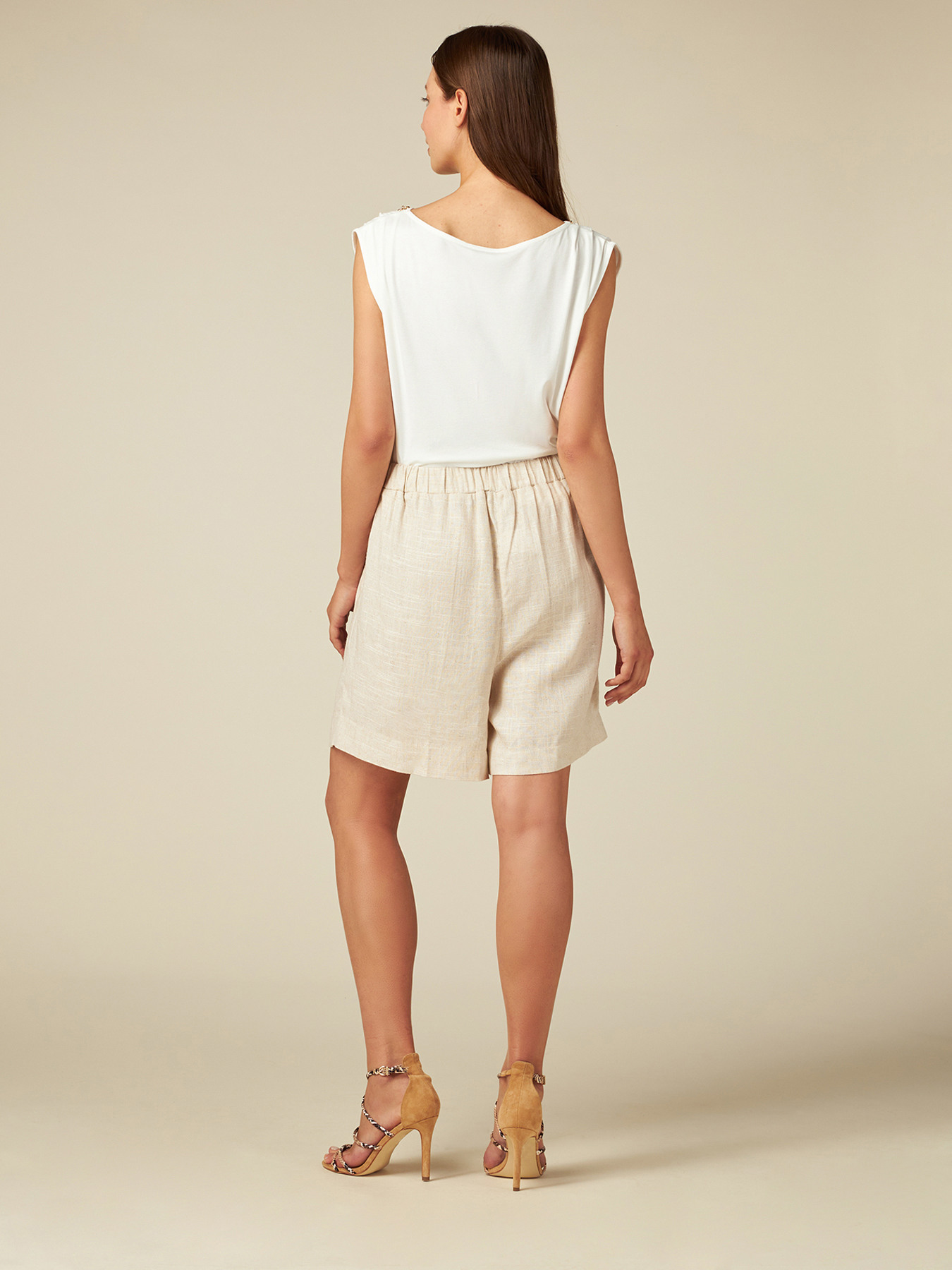 Linen blend Bermuda shorts image number 1