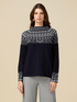 Pullover mit Intarsien und Steinen image number 0