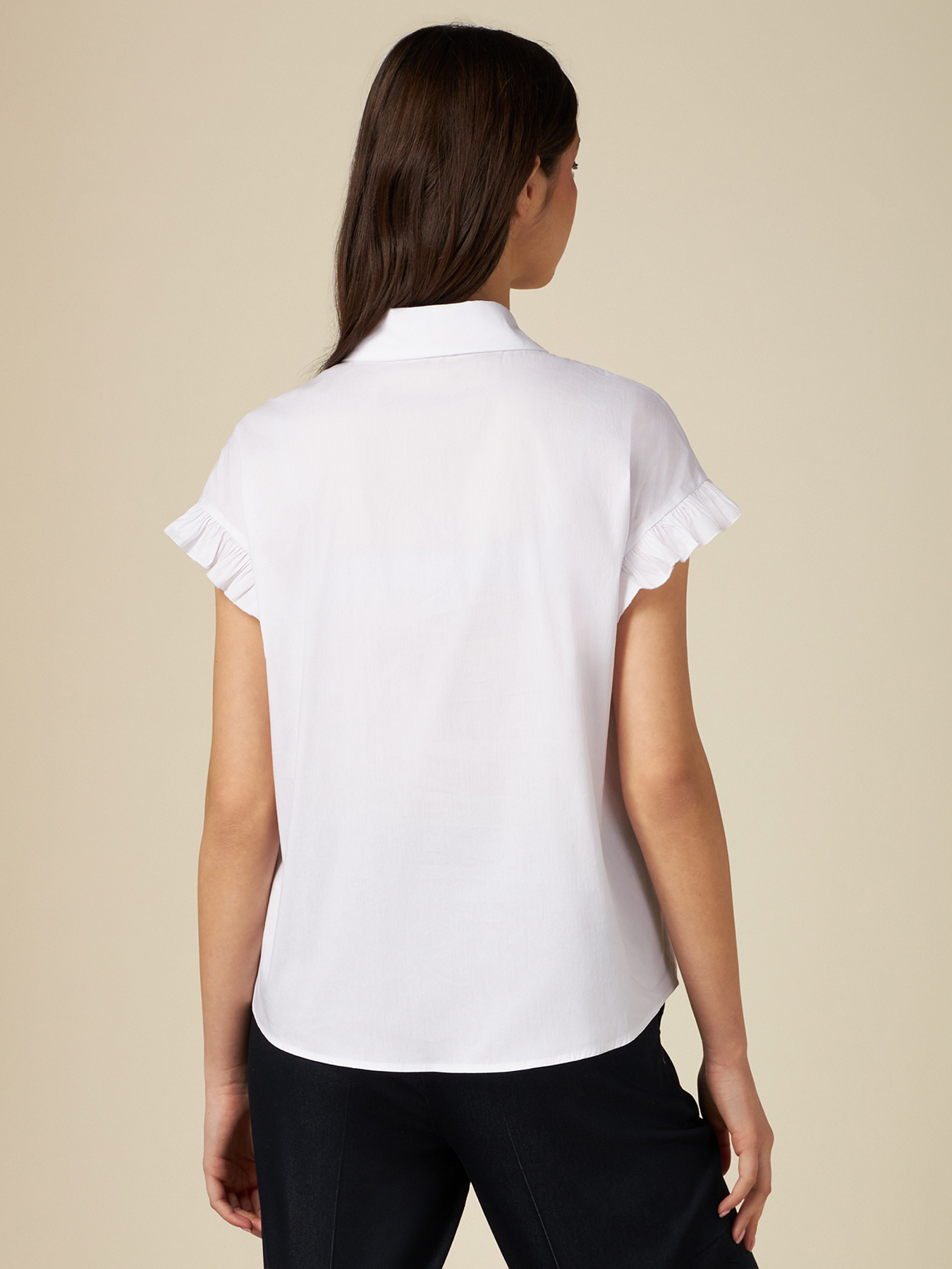 Camicia a kimono con volant image number 1