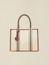 Shopper bicolor in tessuto con charm image number 1
