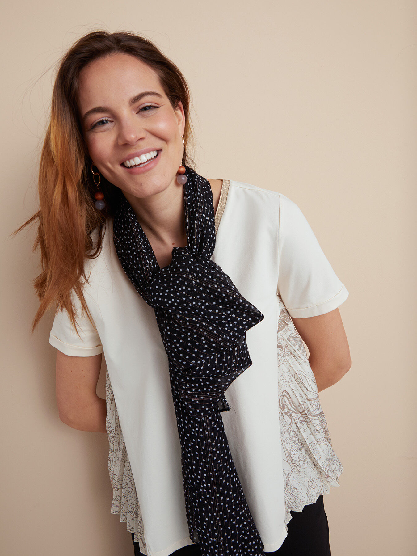 Bufanda de lunares con rayas de l&uacute;rex image number 0